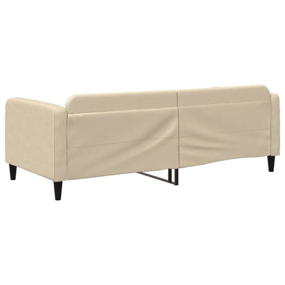 Sofá-cama 90x200 cm tecido cor creme