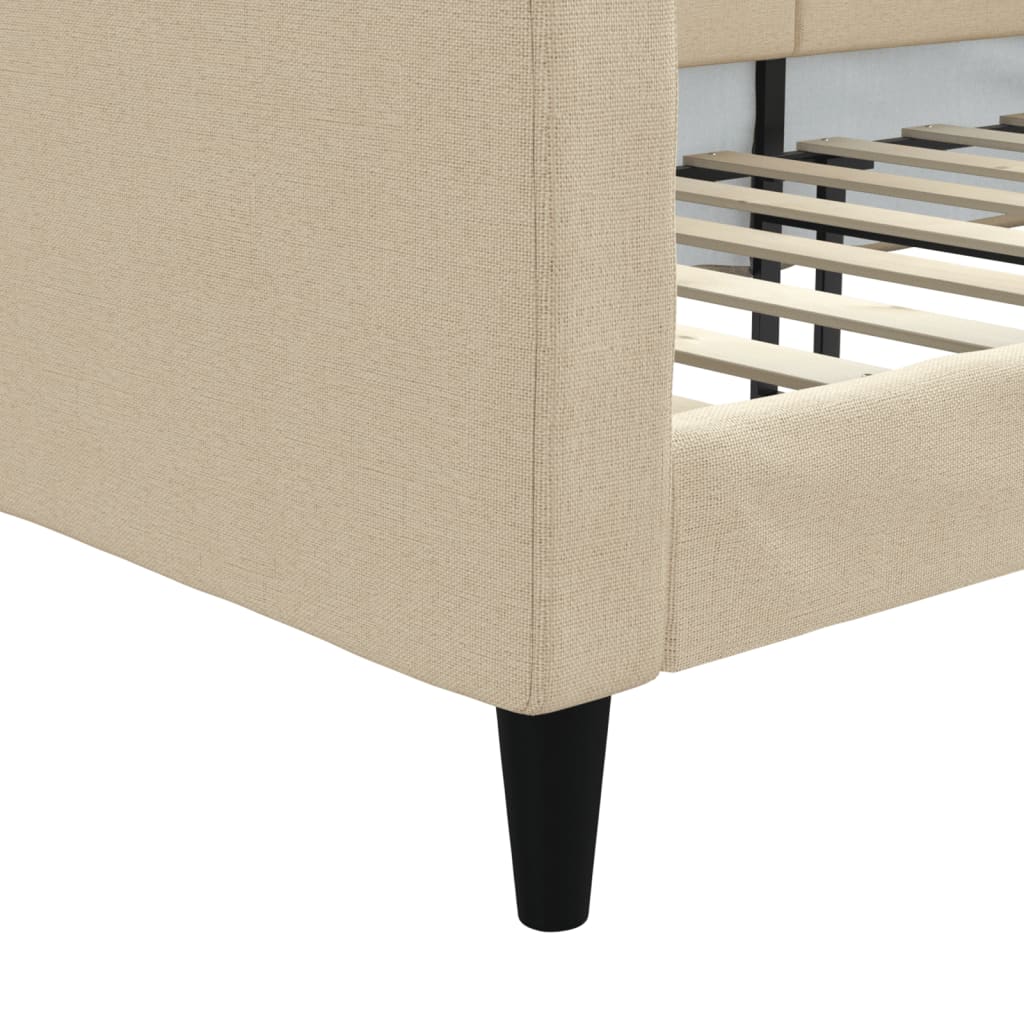 Sofá-cama 90x200 cm tecido cor creme