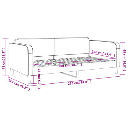 Sofá-cama 100x200 cm tecido cinzento-acastanhado