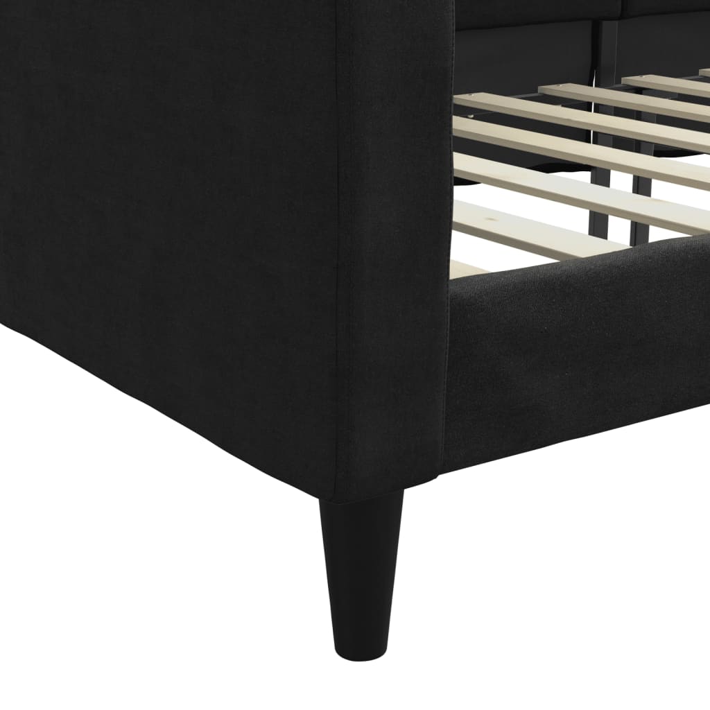 Sofá-cama 90x190 cm tecido preto