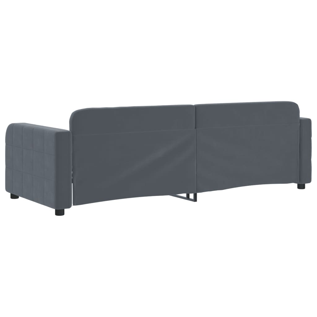 Sofá-cama 80x200 cm veludo cinzento-escuro