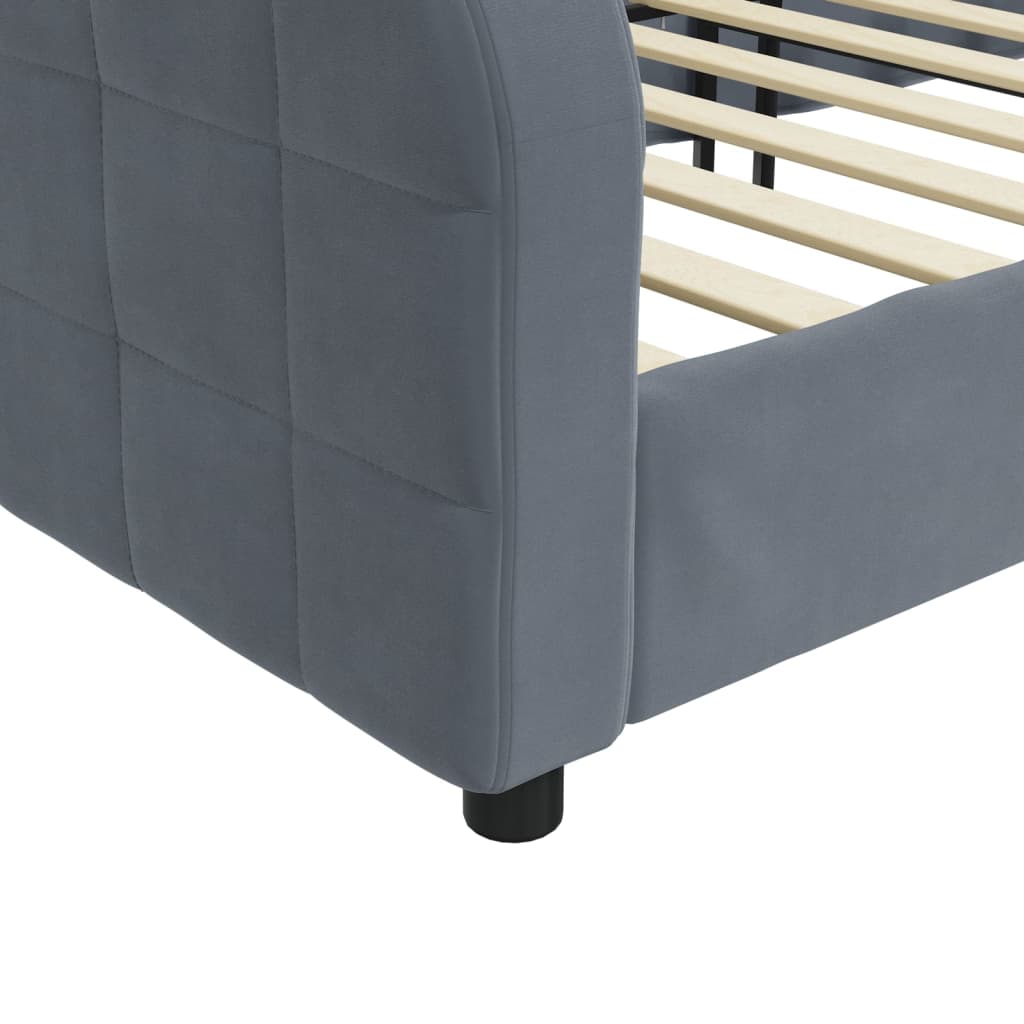 Sofá-cama 80x200 cm veludo cinzento-escuro