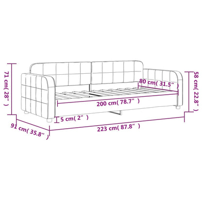 Sofá-cama 80x200 cm veludo cinzento-escuro