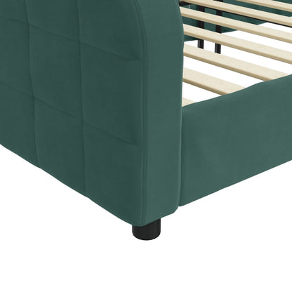 Sofá-cama 80x200 cm veludo verde-escuro