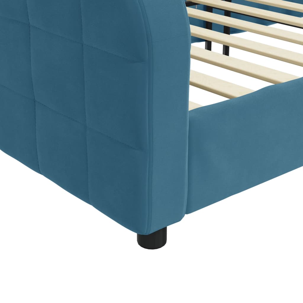 Sofá-cama 90x200 cm veludo azul