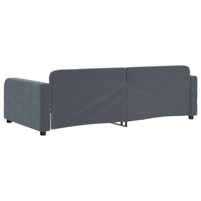 Sofá-cama 90x200 cm veludo cinzento-escuro