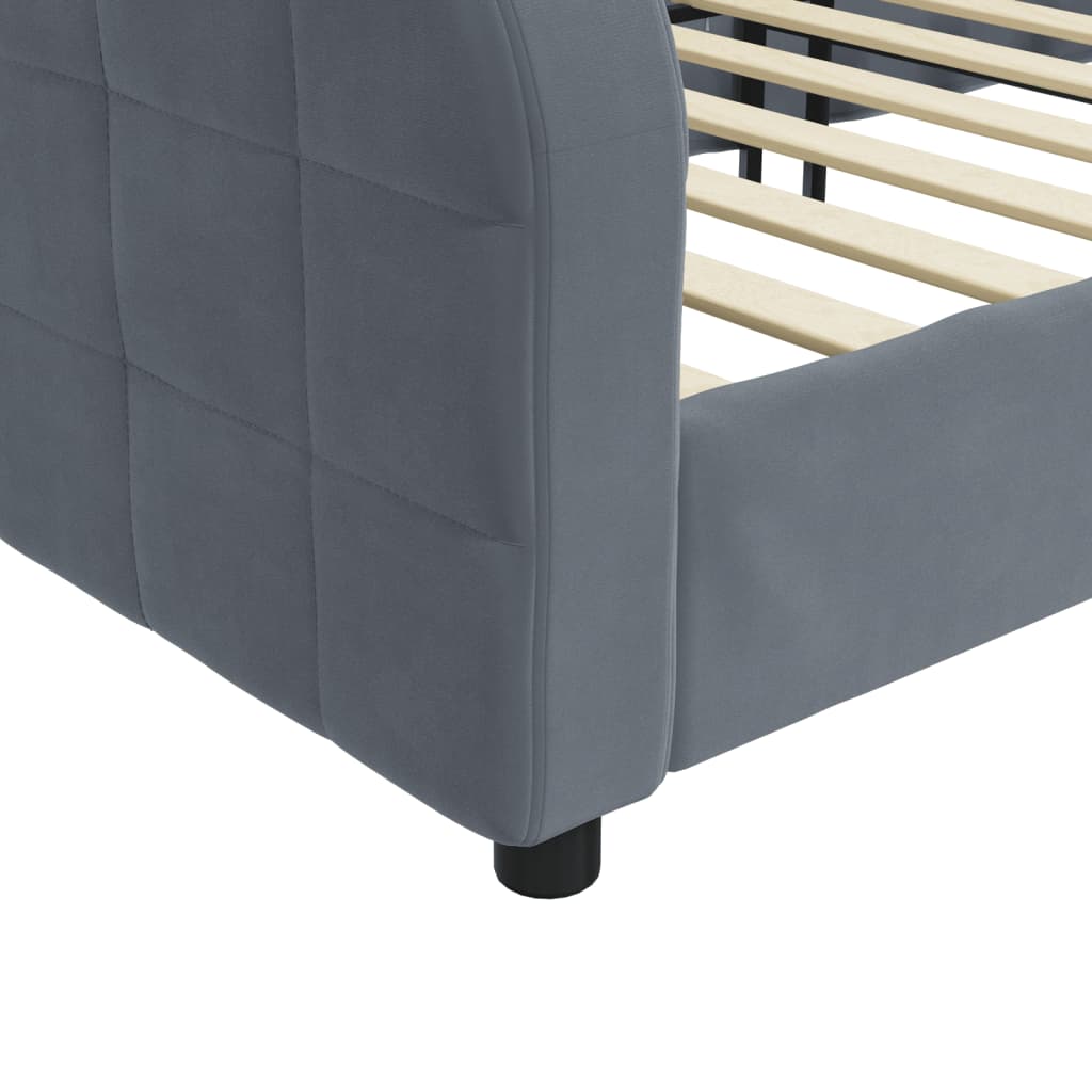 Sofá-cama 90x200 cm veludo cinzento-escuro