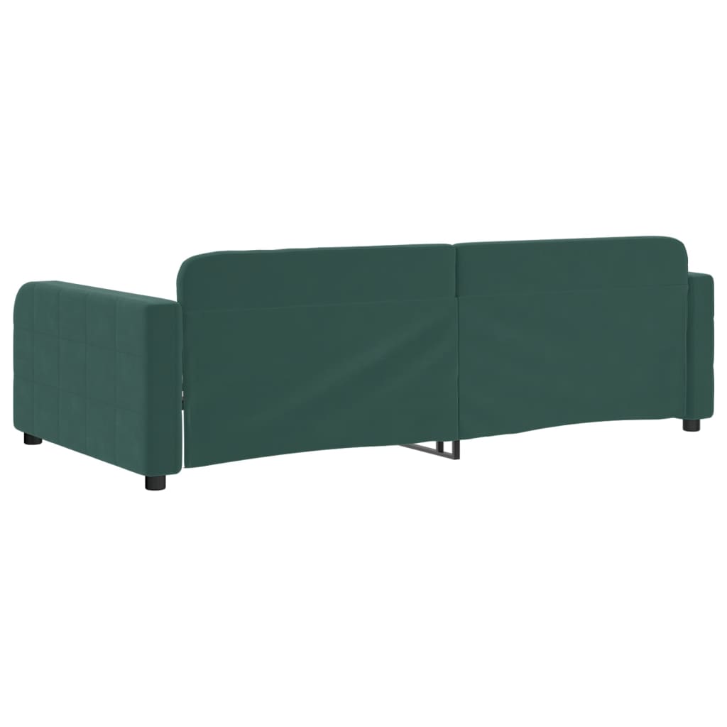 Sofá-cama 90x200 cm veludo verde-escuro