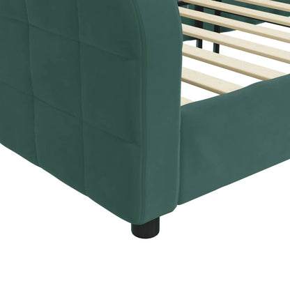 Sofá-cama 90x200 cm veludo verde-escuro