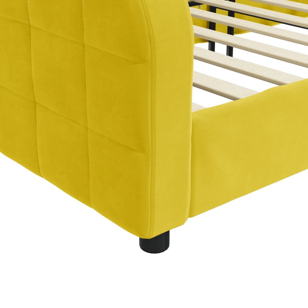 Sofá-cama 90x200 cm veludo amarelo