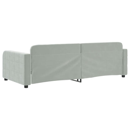 Sofá-cama 90x190 cm veludo cinzento-claro