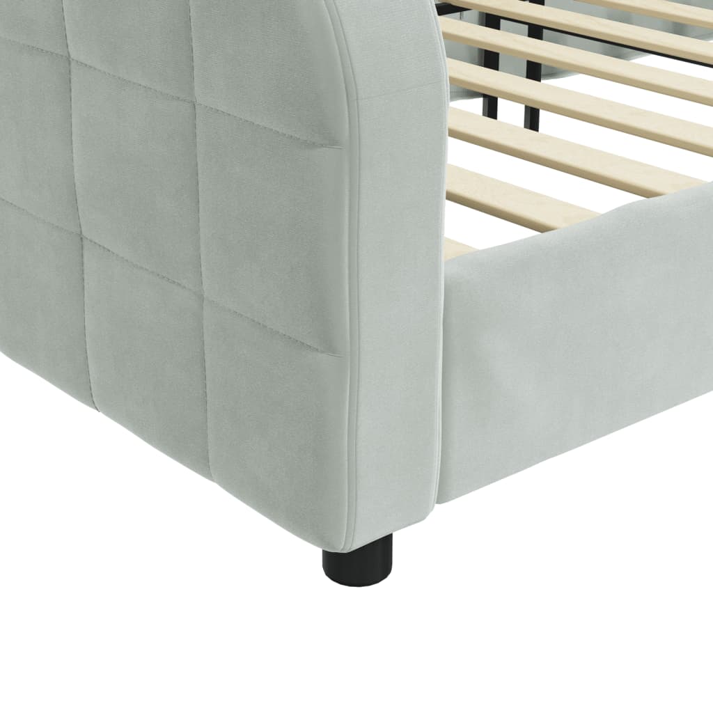 Sofá-cama 90x190 cm veludo cinzento-claro