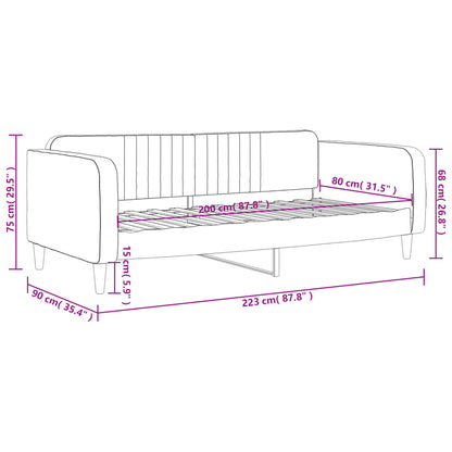 Sofá-cama 80x200 cm veludo cinzento-claro