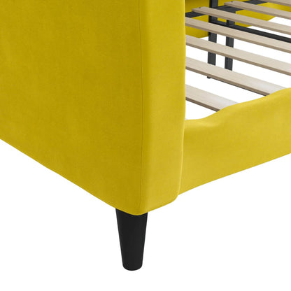 Sofá-cama 80x200 cm veludo amarelo