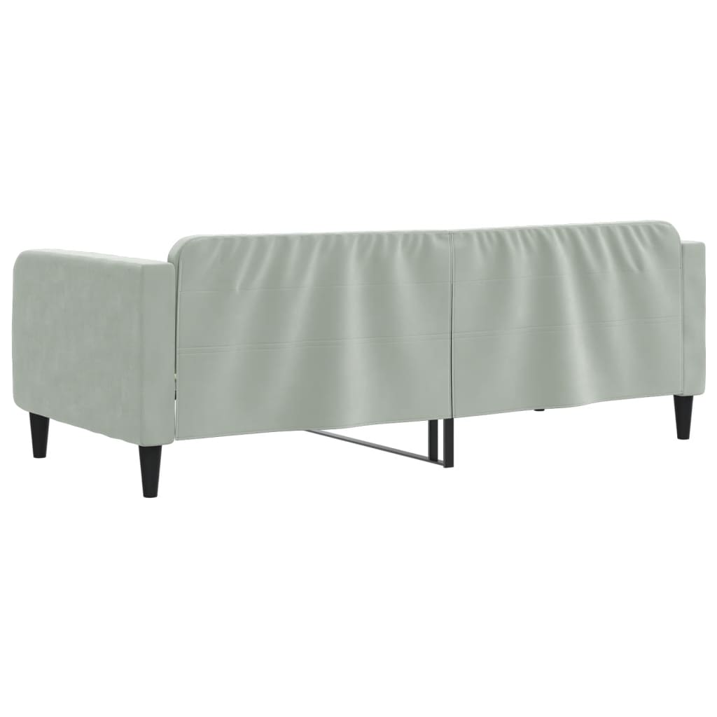 Sofá-cama 90x200 cm veludo cinzento-claro