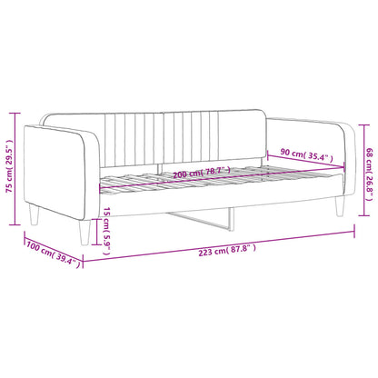 Sofá-cama 90x200 cm veludo cinzento-claro