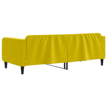 Sofá-cama 90x200 cm veludo amarelo