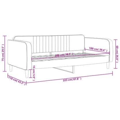 Sofá-cama 100x200 cm veludo cinzento-claro