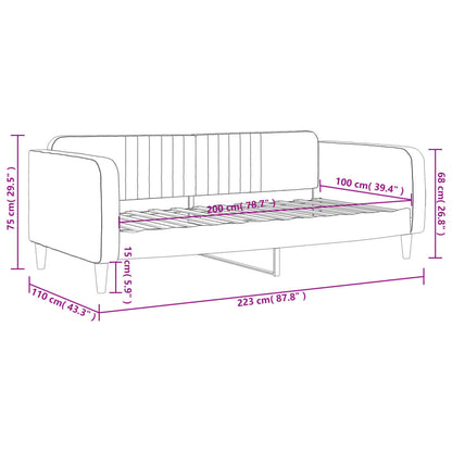 Sofá-cama 100x200 cm veludo cinzento-escuro