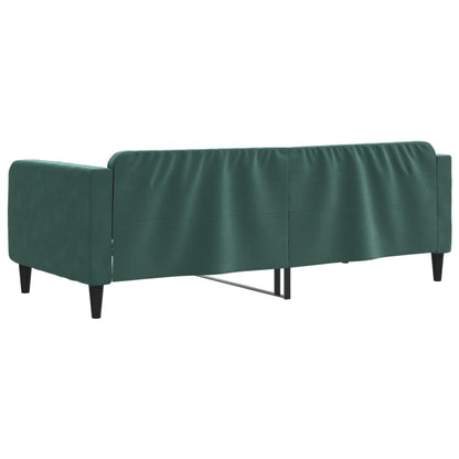 Sofá-cama 100x200 cm veludo verde-escuro