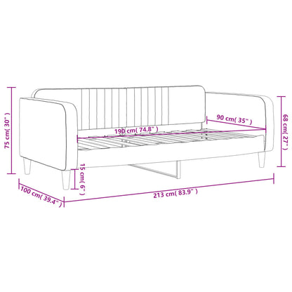 Sofá-cama 90x190 cm veludo cinzento-claro