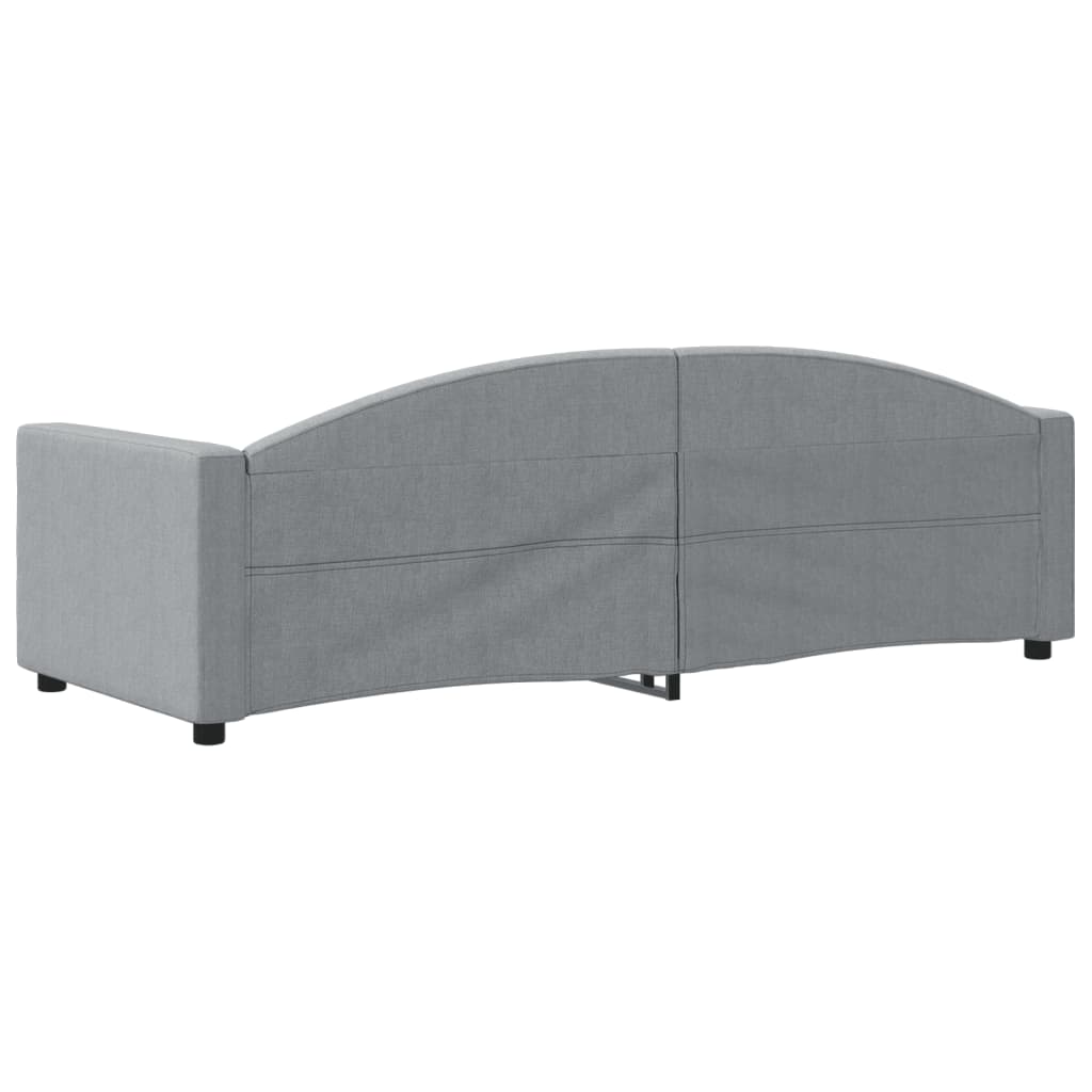 Sofá-cama 80x200 cm tecido cinzento-claro