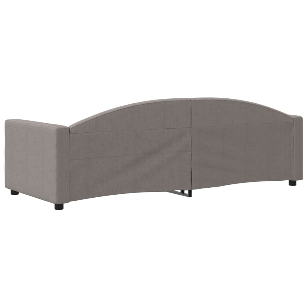 Sofá-cama 80x200 cm tecido cinzento-acastanhado