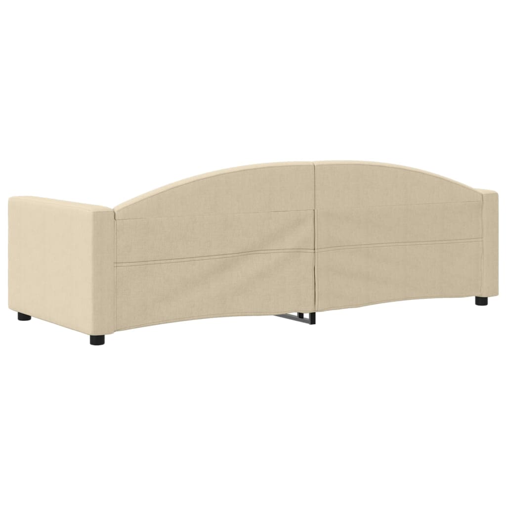 Sofá-cama 80x200 cm tecido cor creme