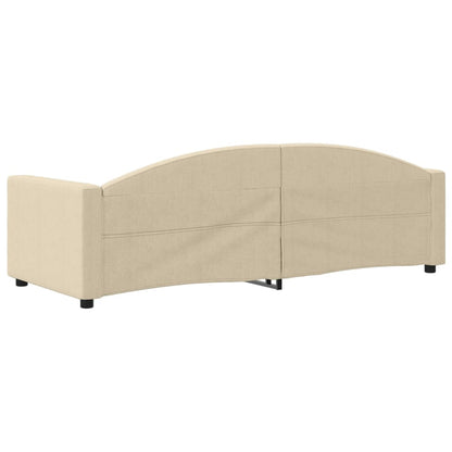 Sofá-cama 80x200 cm tecido cor creme