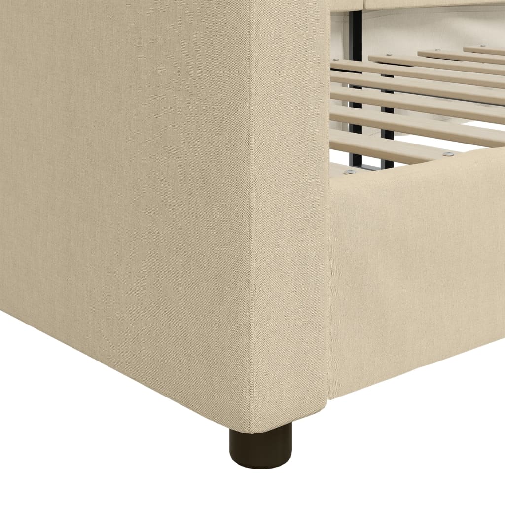 Sofá-cama 80x200 cm tecido cor creme