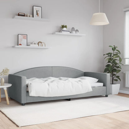 Sofá-cama 90x200 cm tecido cinzento-claro