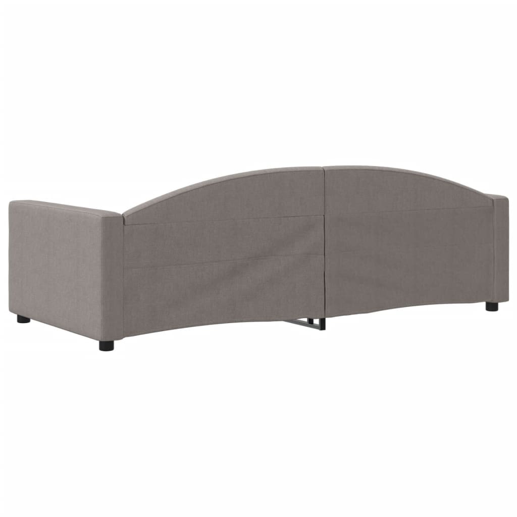 Sofá-cama 90x200 cm tecido cinzento-acastanhado