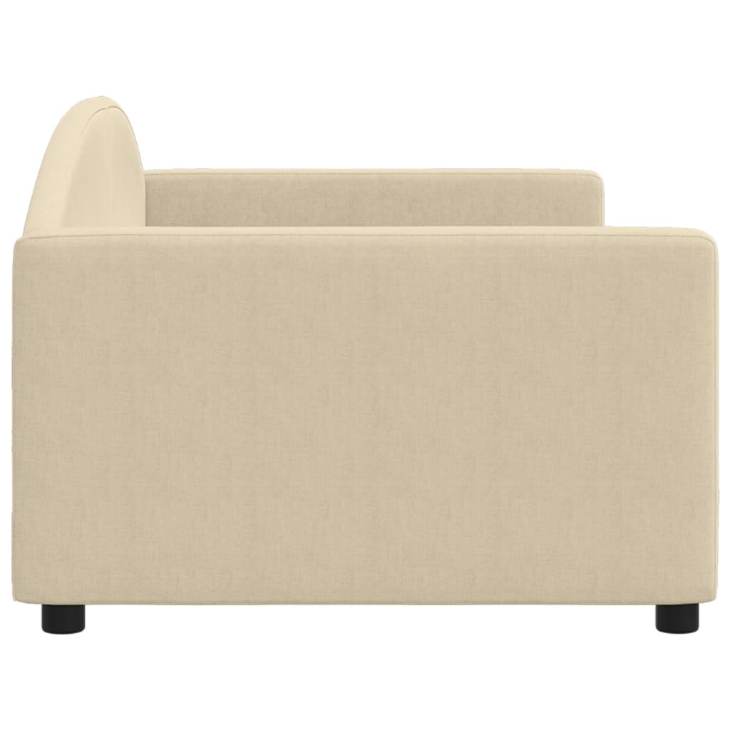 Sofá-cama 90x200 cm tecido cor creme