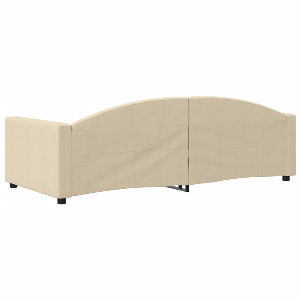 Sofá-cama 90x200 cm tecido cor creme