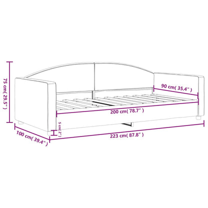 Sofá-cama 90x200 cm tecido cor creme