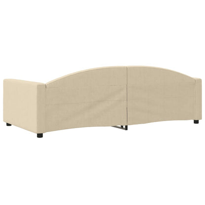 Sofá-cama 100x200 cm tecido cor creme