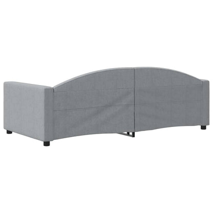 Sofá-cama 90x190 cm tecido cinzento-claro