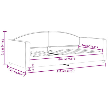 Sofá-cama 90x190 cm tecido cinzento-claro