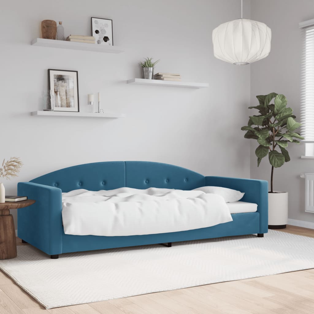 Sofá-cama 90x200 cm veludo azul