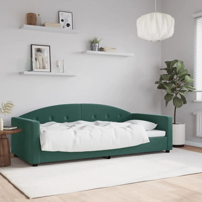 Sofá-cama 90x200 cm veludo verde-escuro