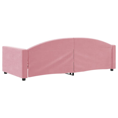 Sofá-cama 90x200 cm veludo rosa