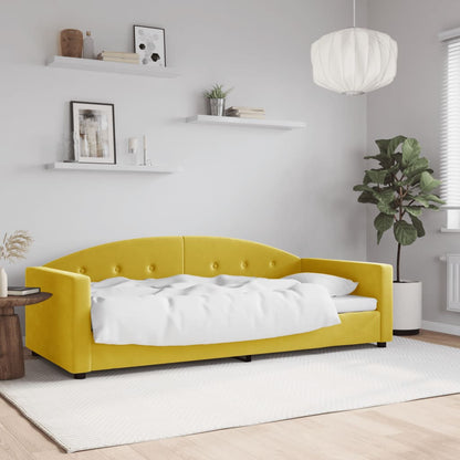 Sofá-cama 90x200 cm veludo amarelo