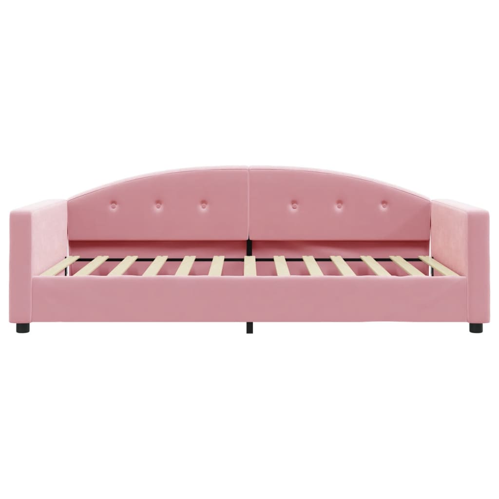 Sofá-cama 100x200 cm veludo rosa