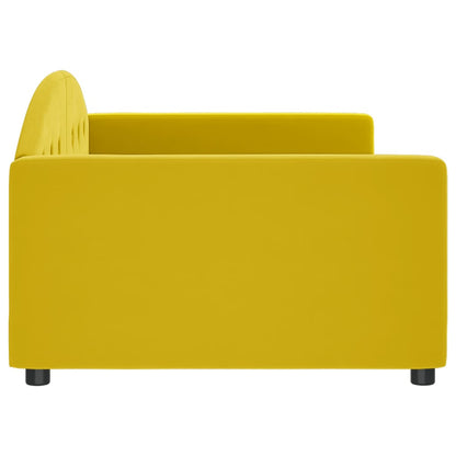 Sofá-cama 100x200 cm veludo amarelo