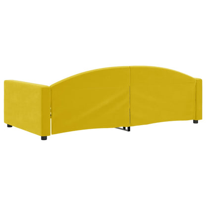 Sofá-cama 100x200 cm veludo amarelo