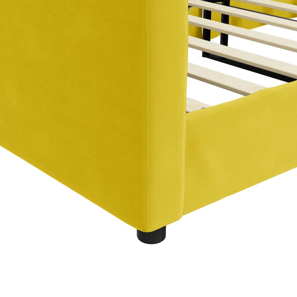 Sofá-cama 100x200 cm veludo amarelo