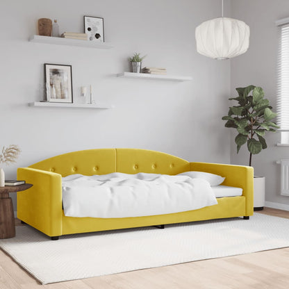 Sofá-cama 100x200 cm veludo amarelo