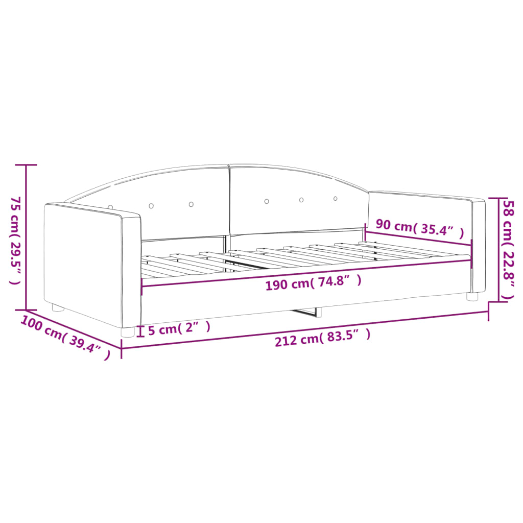 Sofá-cama 90x190 cm veludo preto