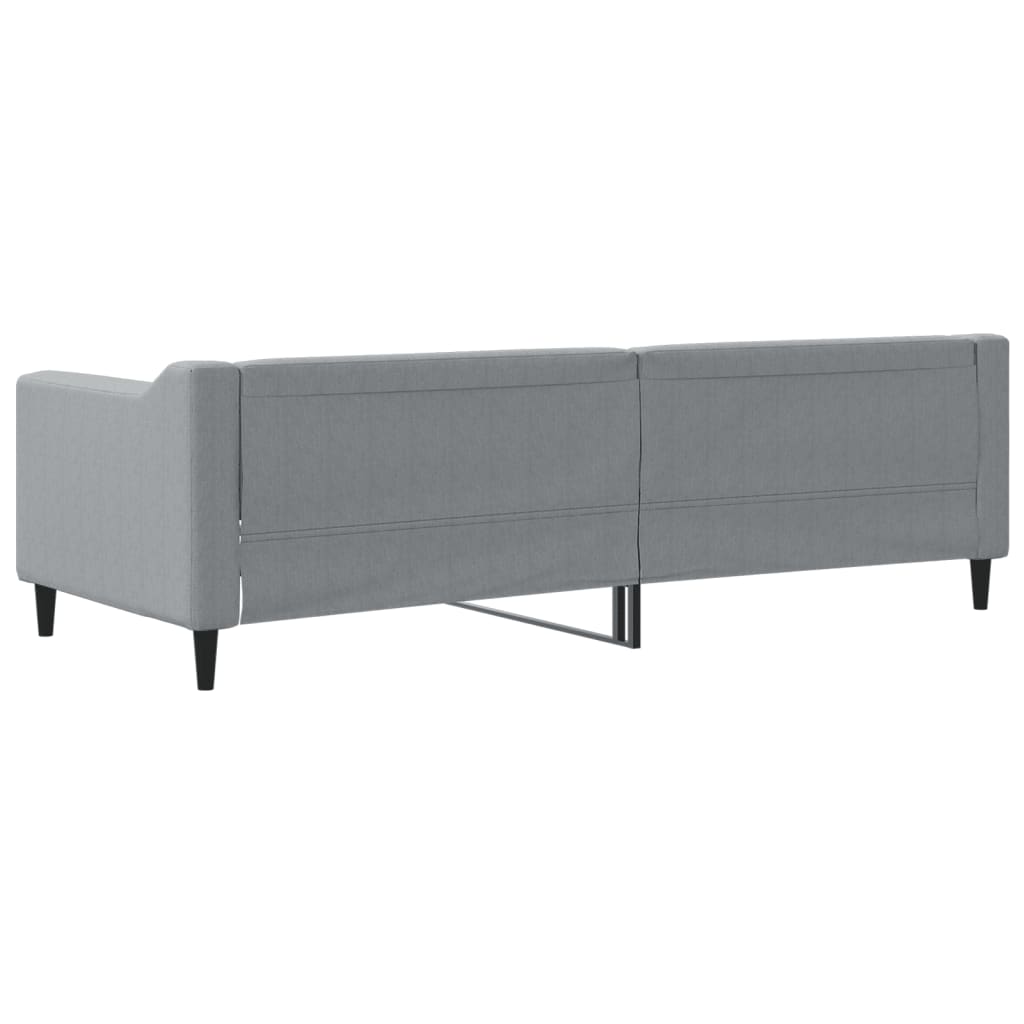 Sofá-cama 80x200 cm tecido cinzento-claro