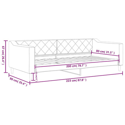 Sofá-cama 80x200 cm tecido cinzento-claro